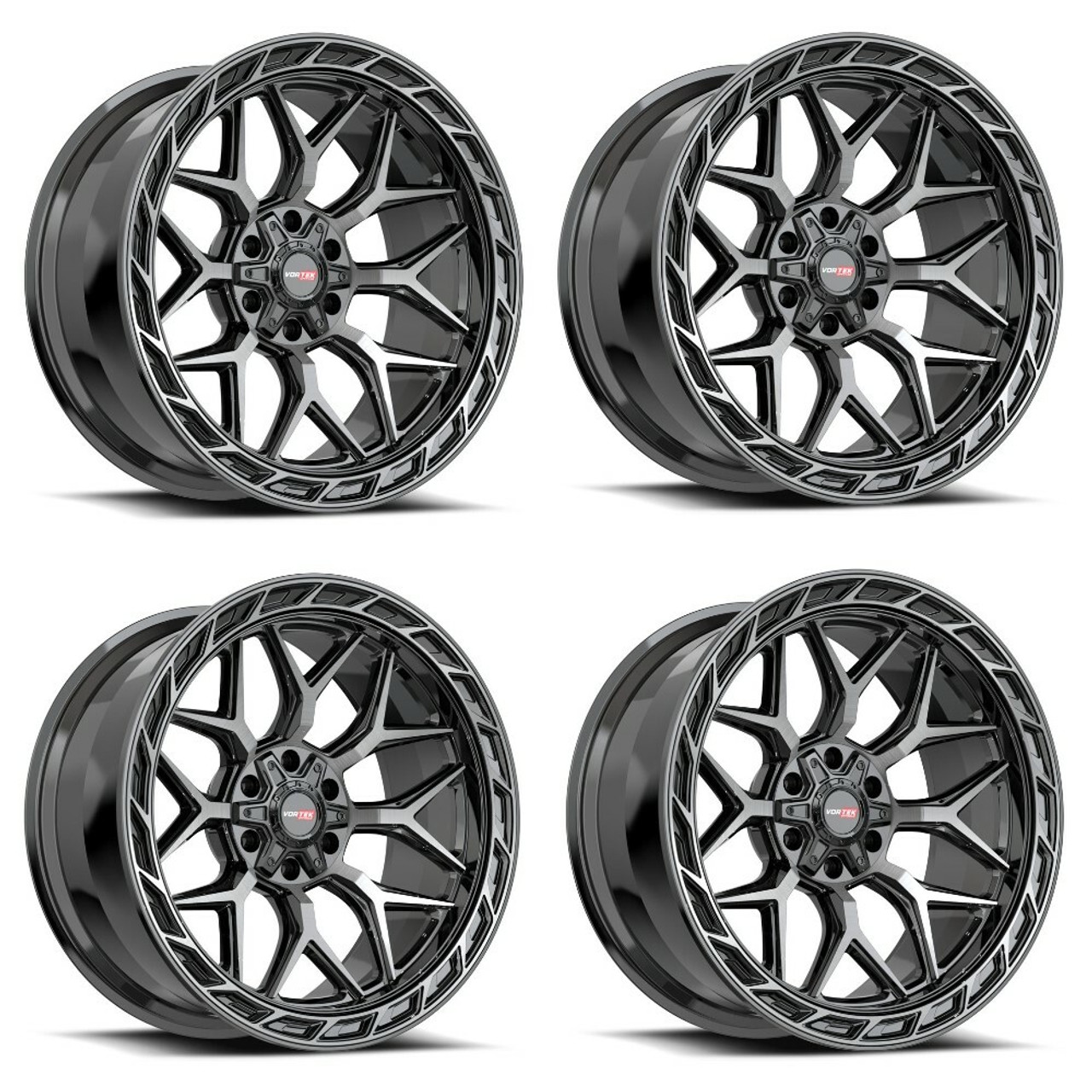 Set 4 20" Vortek Black Diamond Cut Dark Tint VRP-504 20x9 Wheels 6x135 6x5.5 0mm Set 4 20" Vortek Black Diamond Cut Dark Tint VRP-504 20x9 Wheels 6x135 6x5.5 0mm