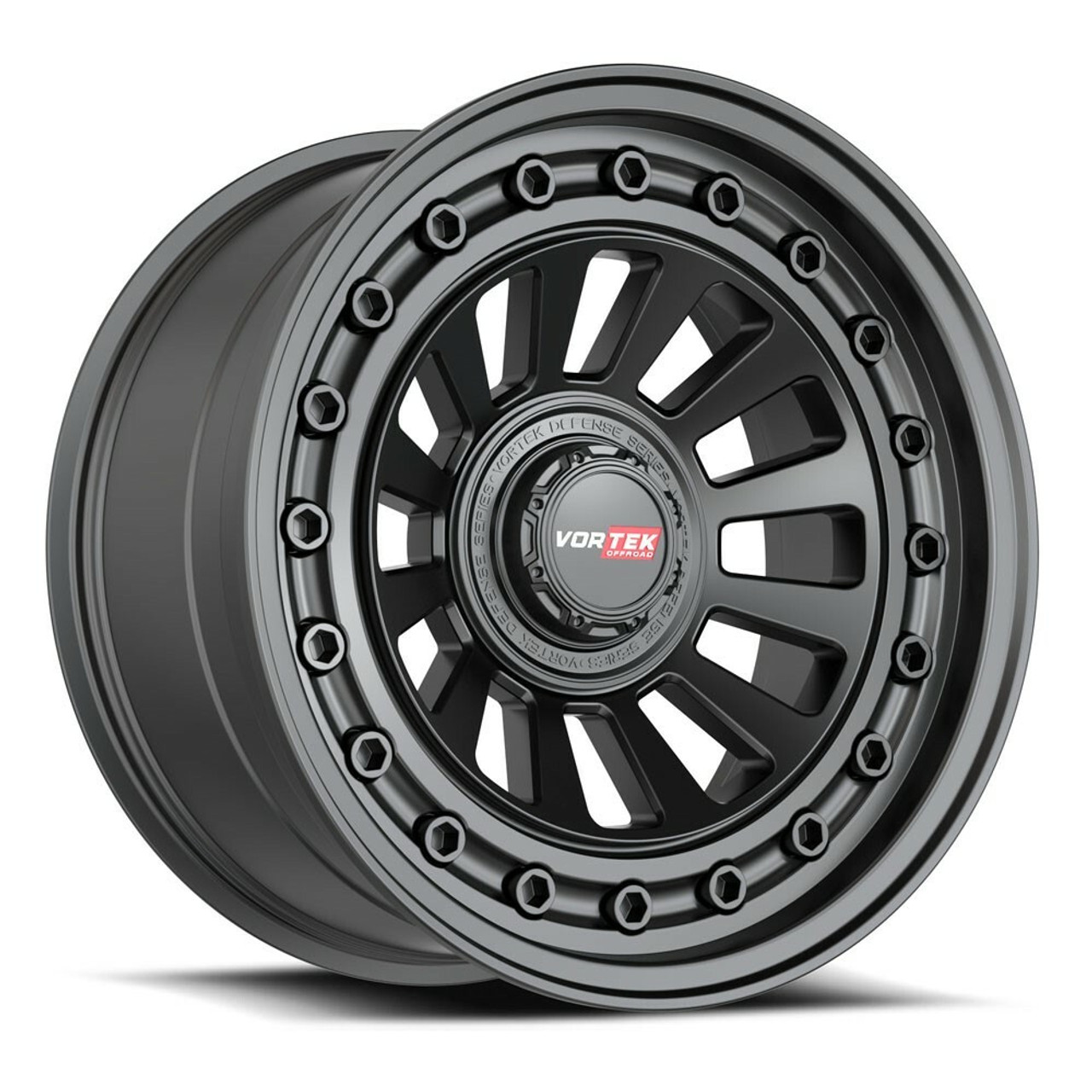 17" Vortek Matte Black VRD-702 17x9 6x135 6x5.5 12mm For Ford Chevy GMC Wheel