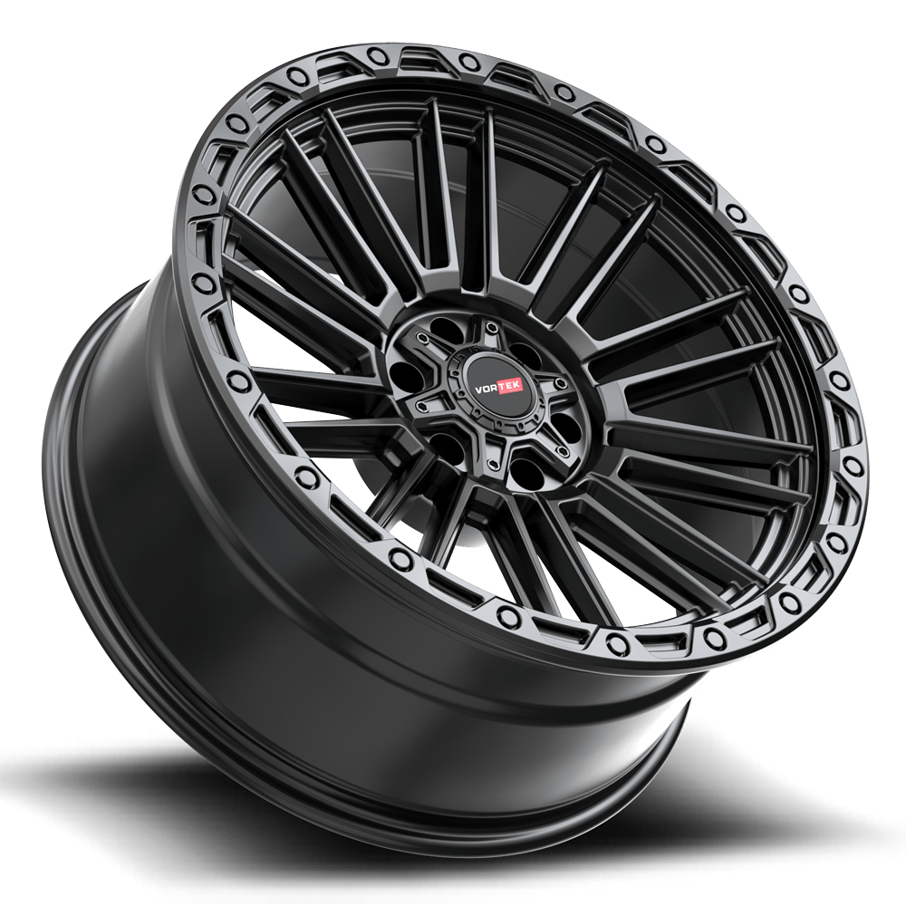 Set 4 17" Vortek Satin Black VRT-604 17x9 6x135 6x5.5 0mm For Ford Chevy Wheels