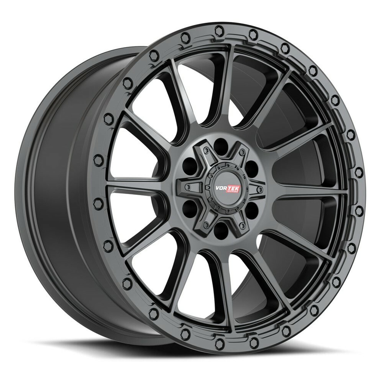 20" Vortek Matte Black VRT-606 20x9 Wheel 6x135 6x5.5 18mm For Ford Chevy GMC