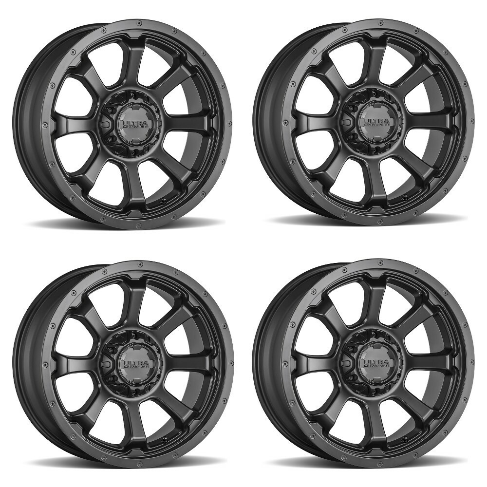Set 4 20" Ultra 219SB Nemesis Satin Black 20x9 Wheels 6x135 6x5.5 01mm Rims