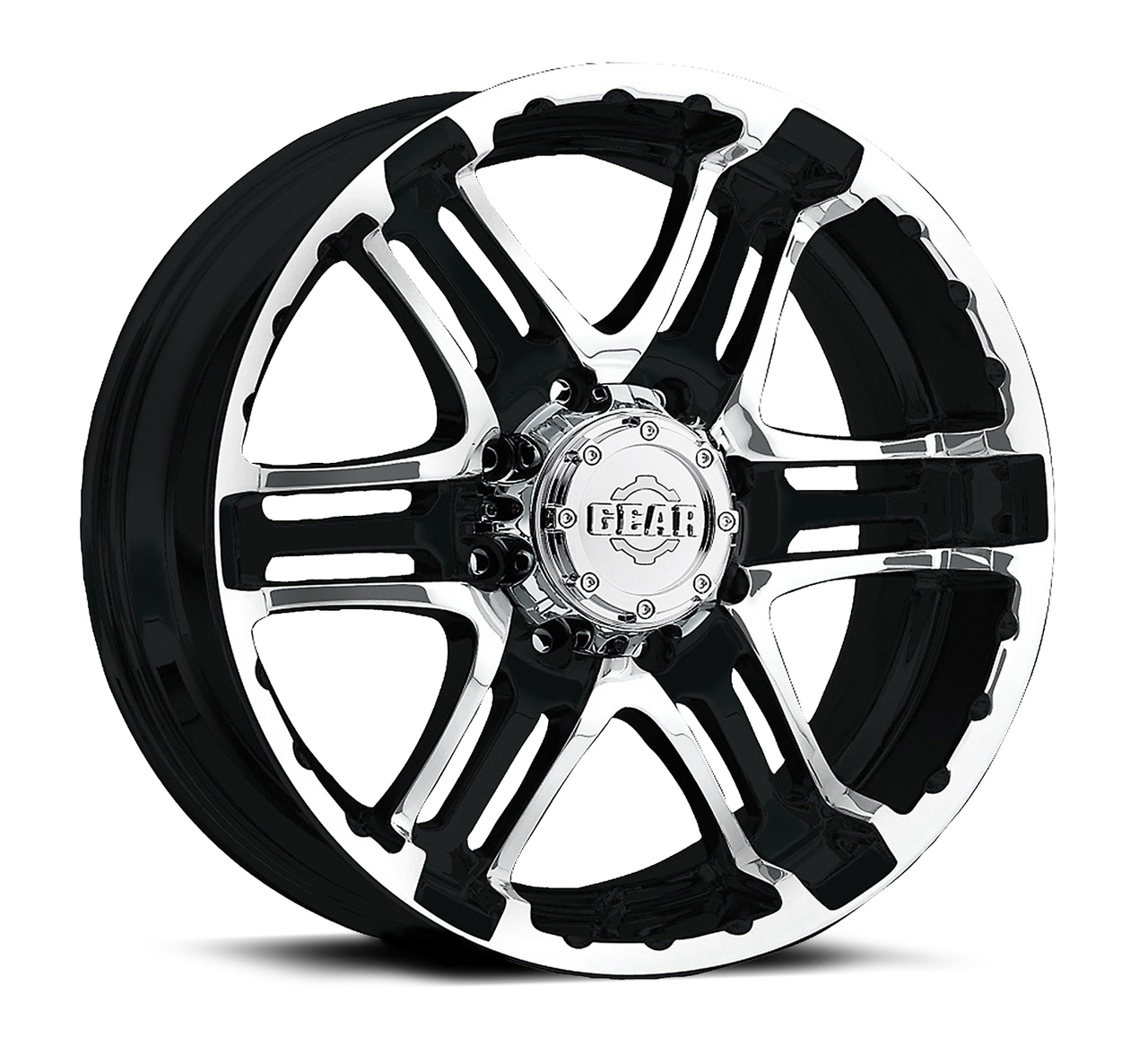 16" Gear Off Road 713MB Double Pump 16x8 6x5.5 Mirror Machined Face Black Rim