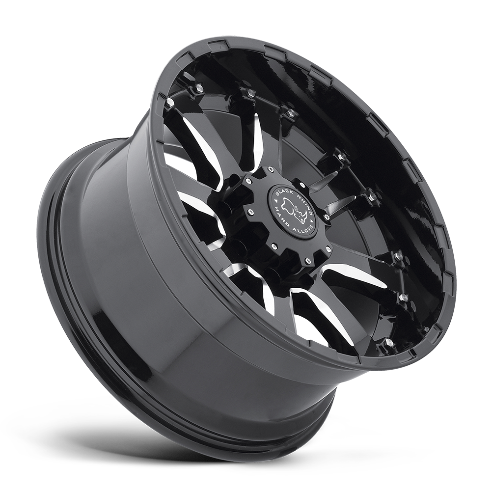 Black Rhino Sierra 20x9 6x135 Gloss Black W/ Milled Spokes Wheel 20" 12mm Rim