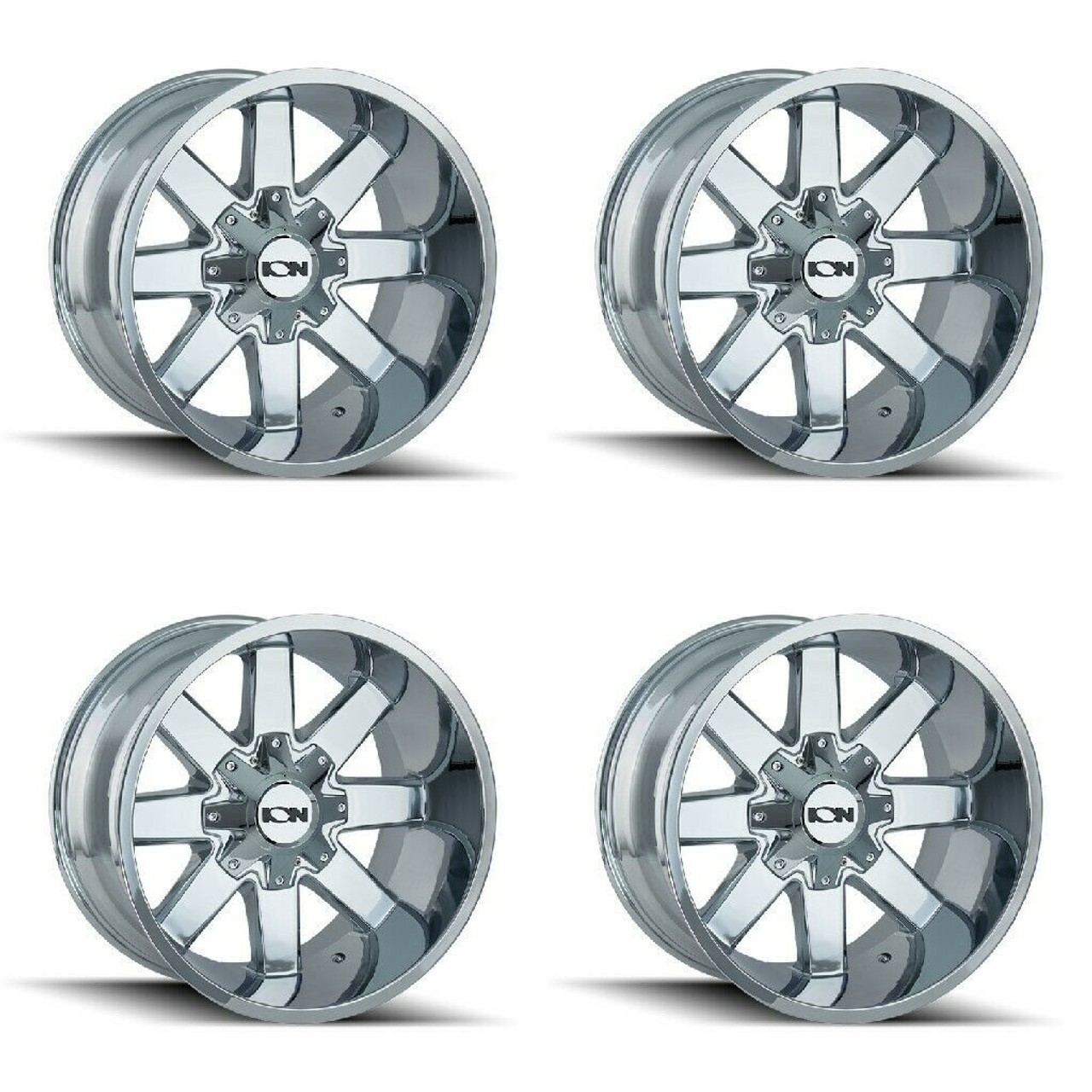 Set 4 20" Ion 141 20x9 Chrome 6x135 6x5.5 Wheels 18mm For Lincoln Chevy GMC Rims