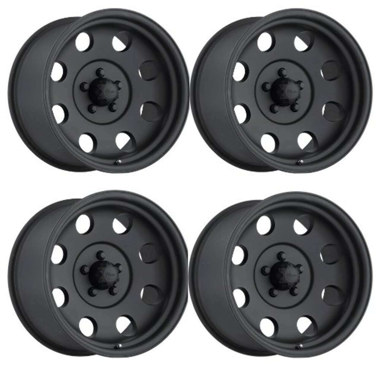 Set 4 17" Pacer 164B LT Mod Black  17x9 Wheels 8x6.50 -12mm