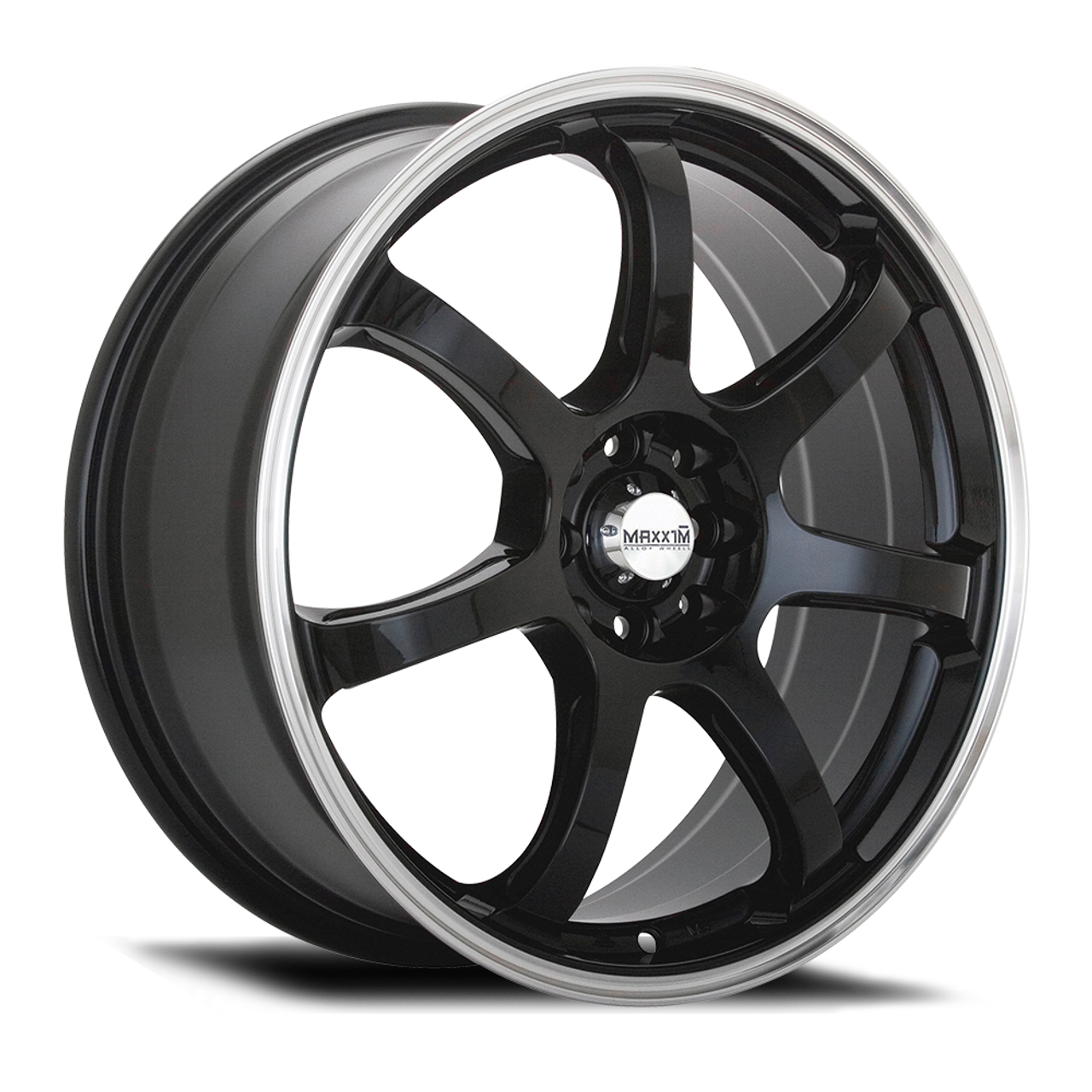 17" Maxxim 11B Knight 17x7 5x100 5x4.5 Gloss Black Machined Lip Wheel 40mm Rim