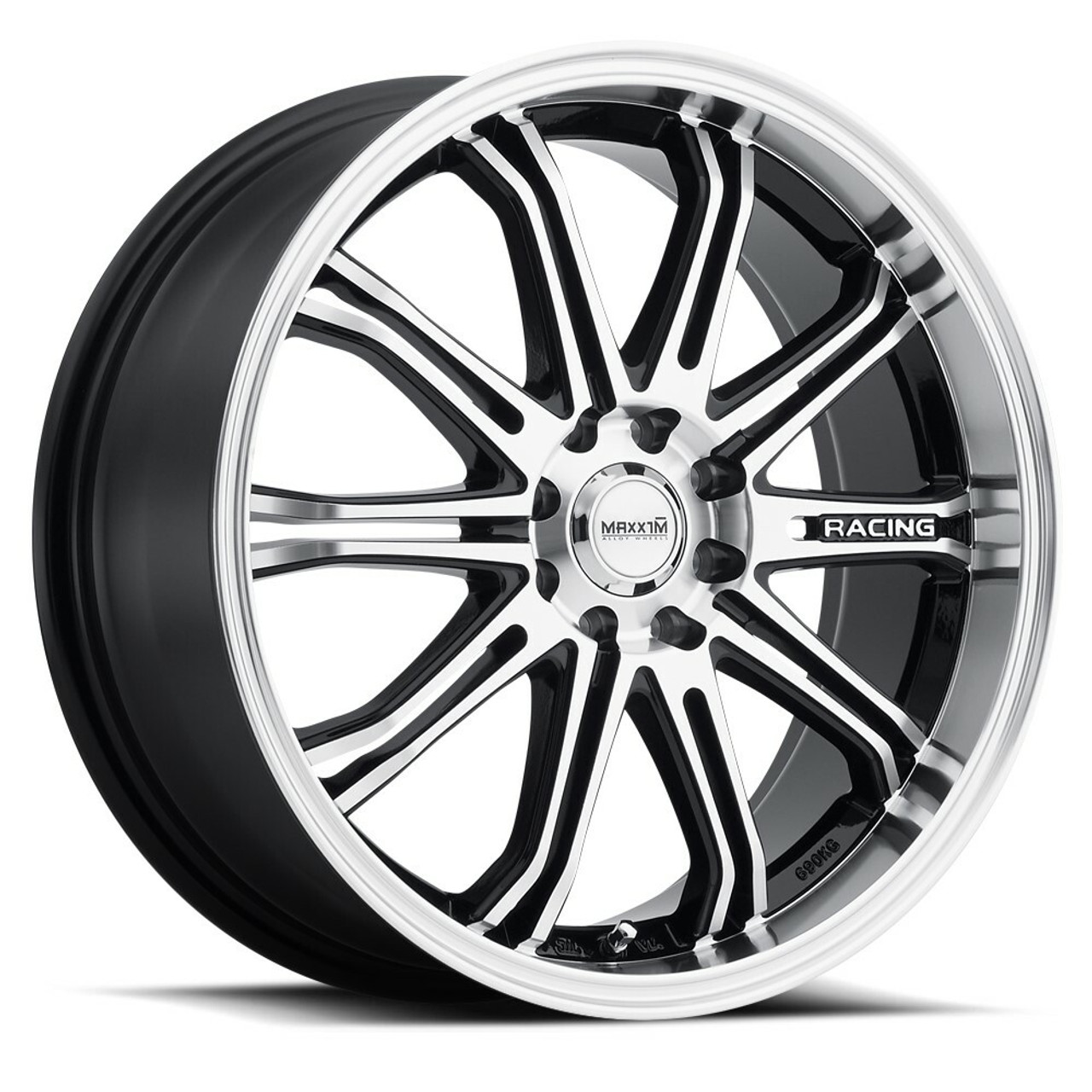 17" Maxxim 41MB Ferris 17x7 5x110 5x115 Machined Face Lip Black Accents 40mm Rim
