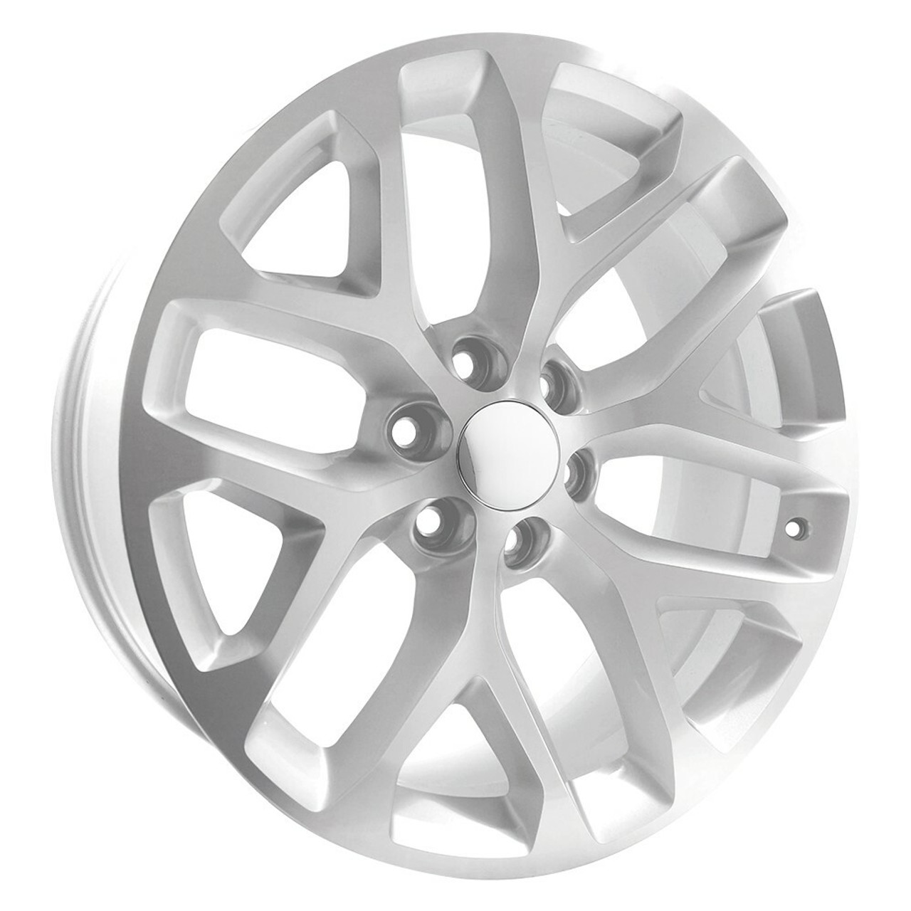 Performance Replicas PR177 20x9 6x5.5 Silver Machined 20" 24mm For Chevy GMC Rim