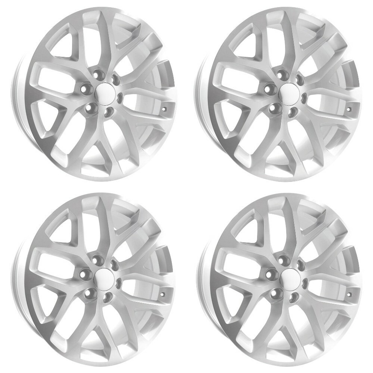 Set 4 Performance Replicas PR177 20x9 6x5.5 Silver Machined Wheels 20" 24mm Rims