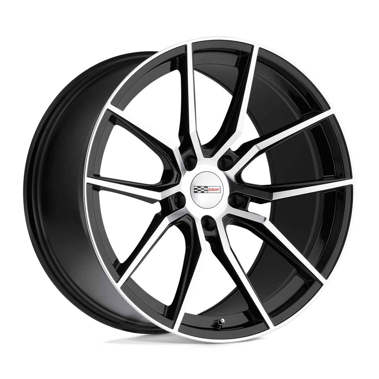 Cray Spider 20x9 5x120 Gloss Black W/ Mirror Cut Face Wheel 20" 38mm Rim