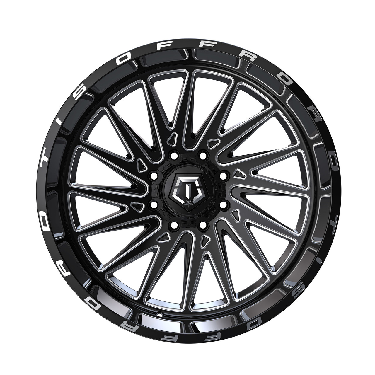 22" TIS 547BM Gloss Black Milled 22x12 6x5.5 -44mm For Chevy GMC Ram Cadillac