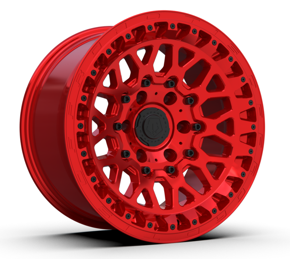17" TIS 555MRT 17x9 6x5.5 Gloss Red Tinted Clearcoat Wheel -12mm Lifted Truck