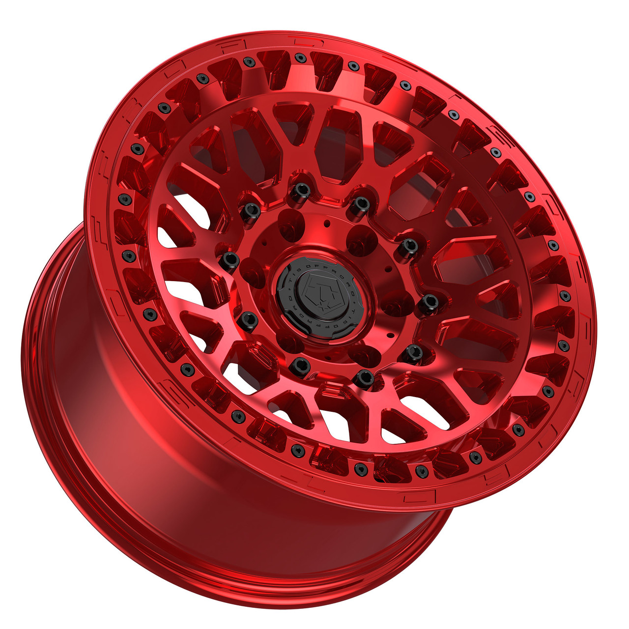 17" TIS 555MRT 17x9 6x5.5 Gloss Red Tinted Clearcoat Wheel -12mm Lifted Truck