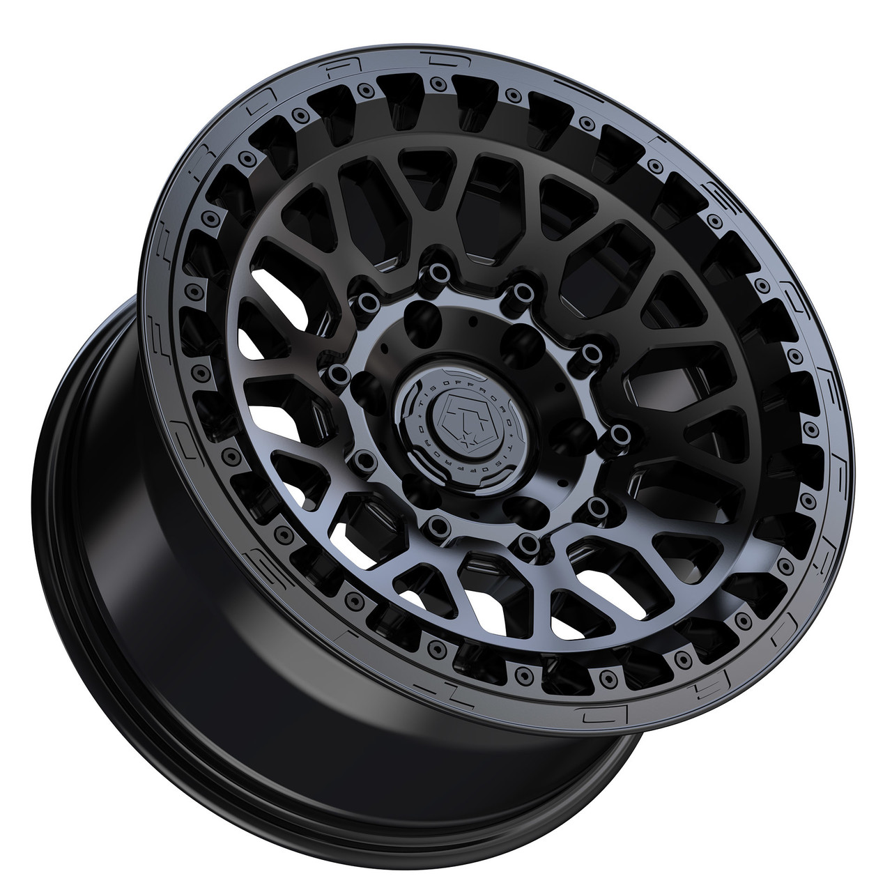 Set 4 17" TIS 555SB 17x9 5x5 -12mm Wheels Satin Black For Jeep Lifted Truck Rims