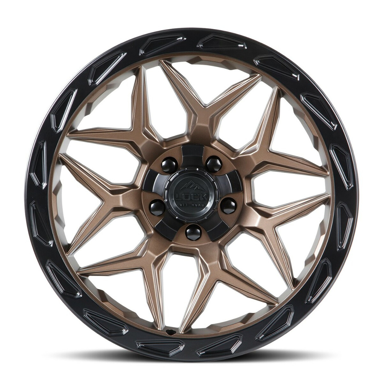 22" Lock Offroad Matte Bronze Matte Black Ring Matrix 22x10 6x135 6x5.5 -18mm