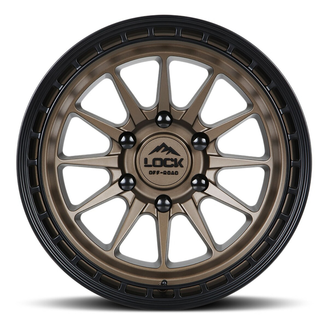 Set 4 17" Lock Offroad Matte Desert Bronze Matte Black Ring Baja 17x9 6x5.5 0mm
