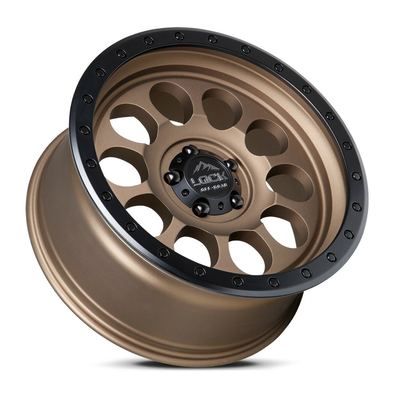 17" Lock Offroad Matte Desert Bronze Matte Black Ring 50CAL 17x9 6x5.5 0mm Wheel