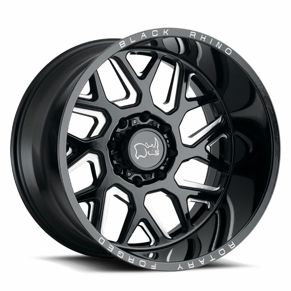 Black Rhino Reaper 20x9.5 5x5.5 Gloss Black & Milled Wheel 20" 0mm Rim