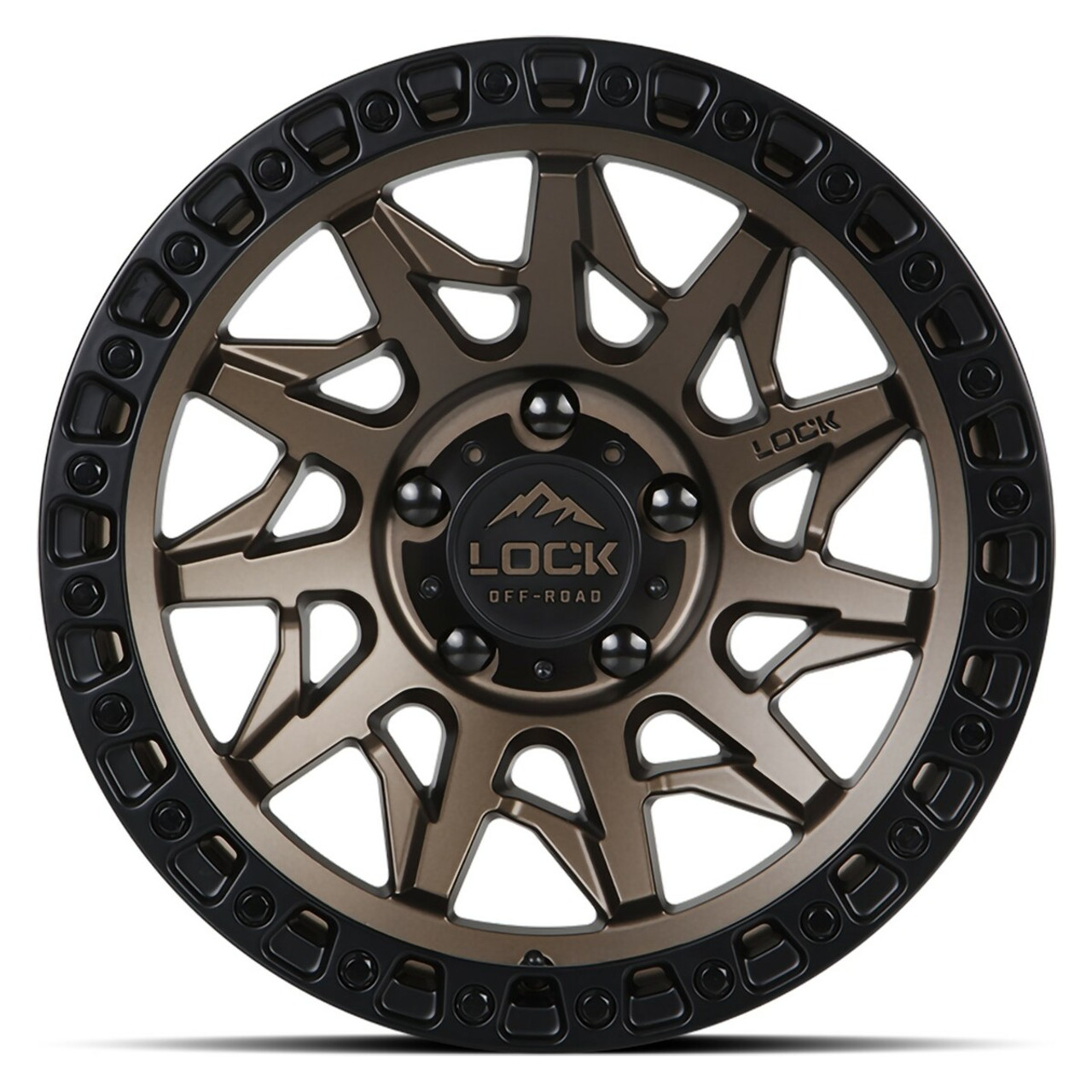 17" Lock Offroad Matte Bronze Black Ring Lunatic 17x9 6x5.5 1mm For Nissan Wheel
