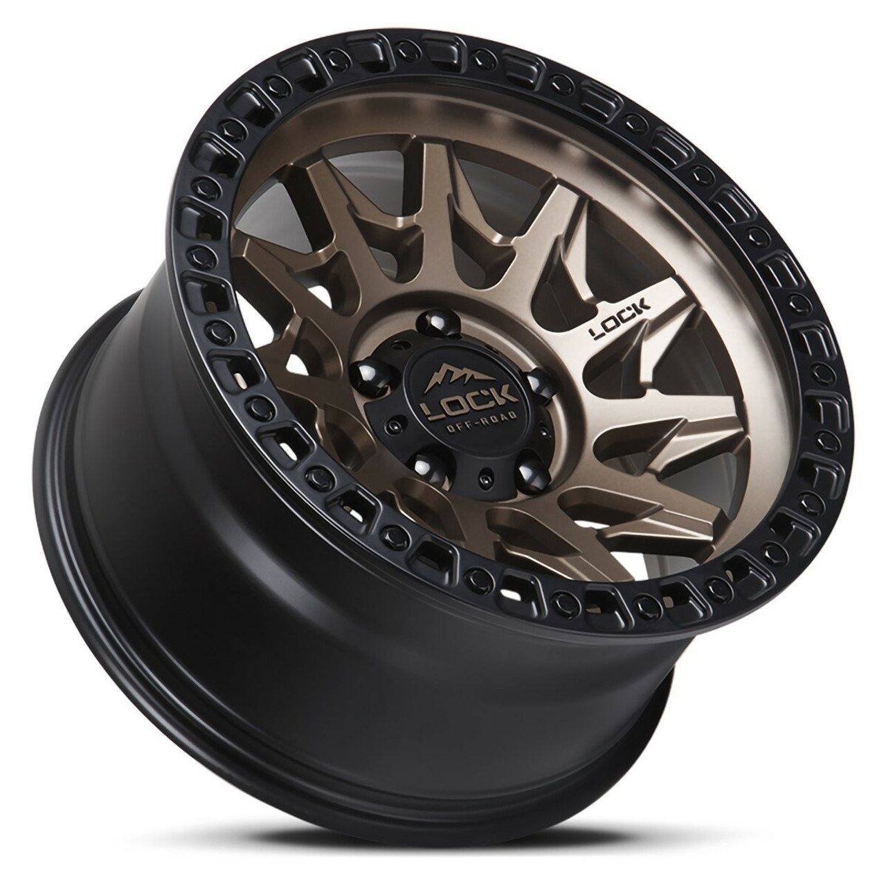 17" Lock Offroad Matte Bronze Black Ring Lunatic 17x9 6x5.5 1mm For Nissan Wheel