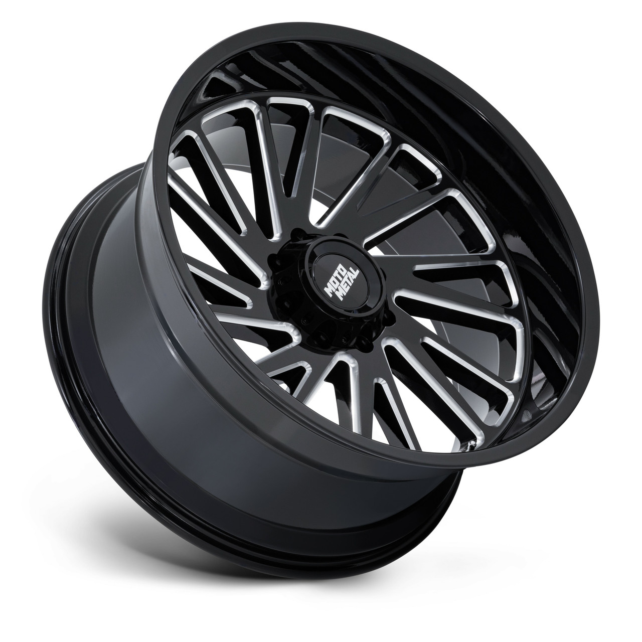 Set 4 Moto Metal MO811 Combat 24x12 8x6.5 Gloss Black Milled Wheels 24" -44mm