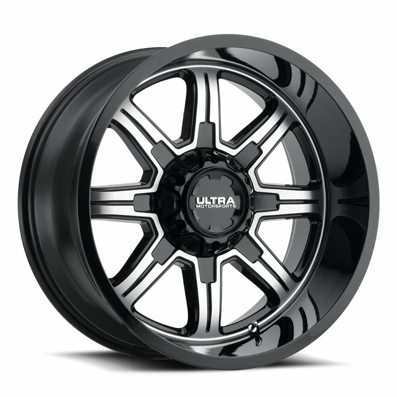 17" Ultra 229U Menace 17x9 6x135 6x5.5 Gloss Black Diamond Cut Accents 18mm Rim