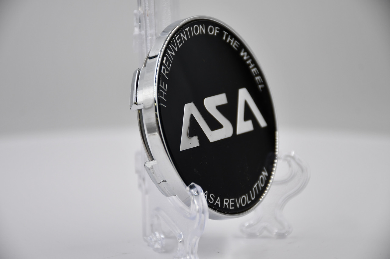 ASA Revolution Chrome Edge w/Black & Chrome Inset Wheel Center Cap 8C031-CAP