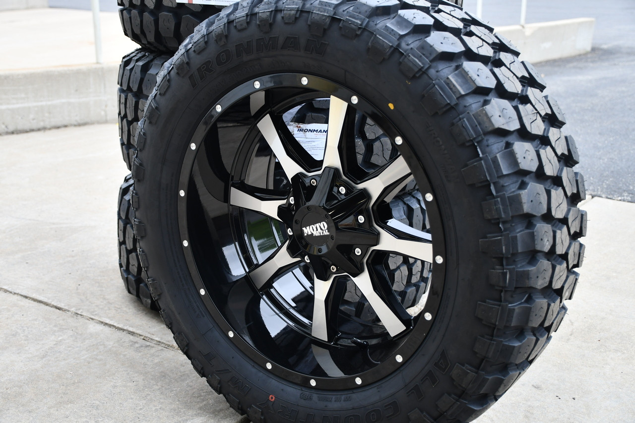 20x10 Moto Metal MO970 Wheel & Tire Package 33x12.50R20 Ironman 5x5 Fits Jeep