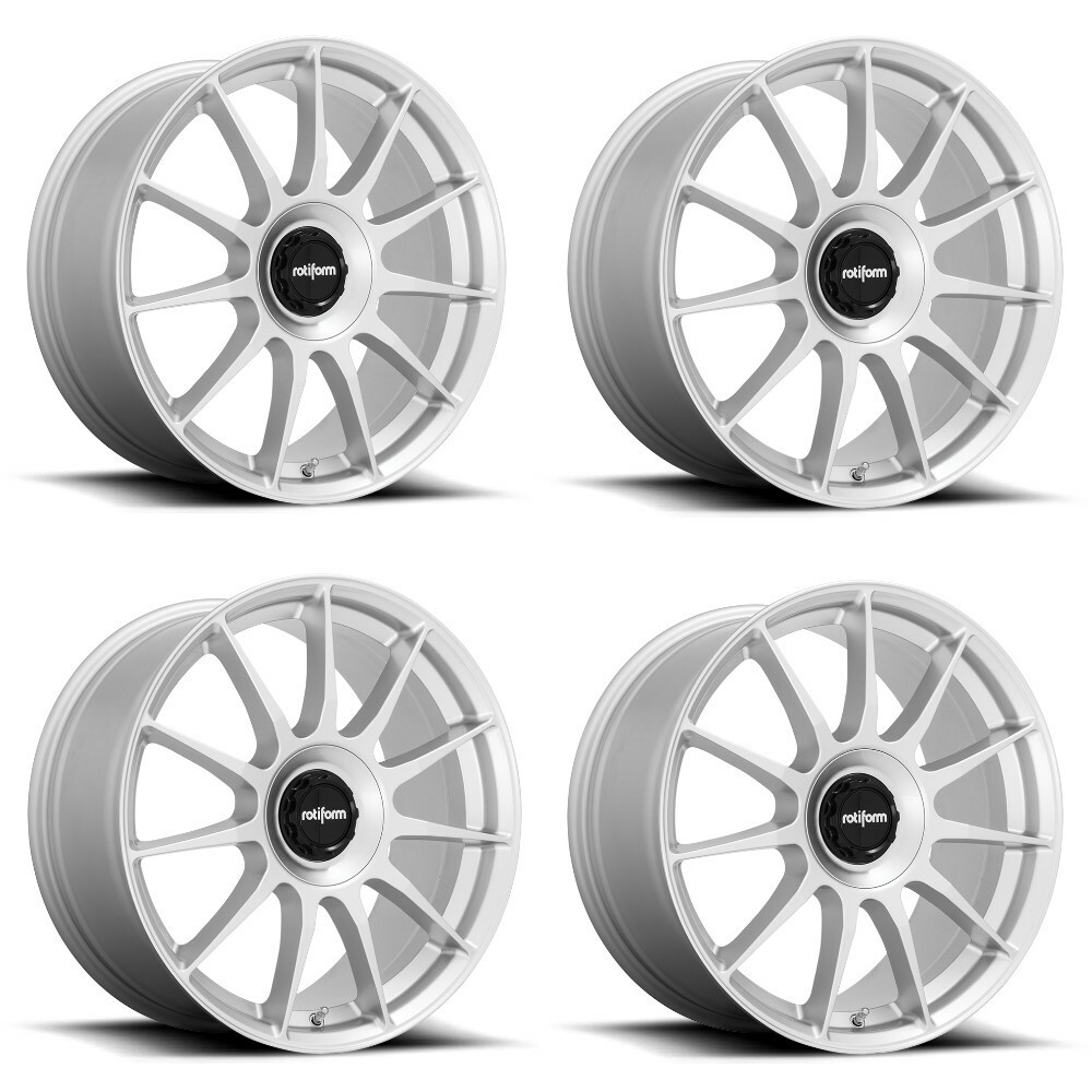Set 4 Rotiform R170 DTM 18x8.5 5x112 5x120 Silver Wheels 18" 35mm Rims