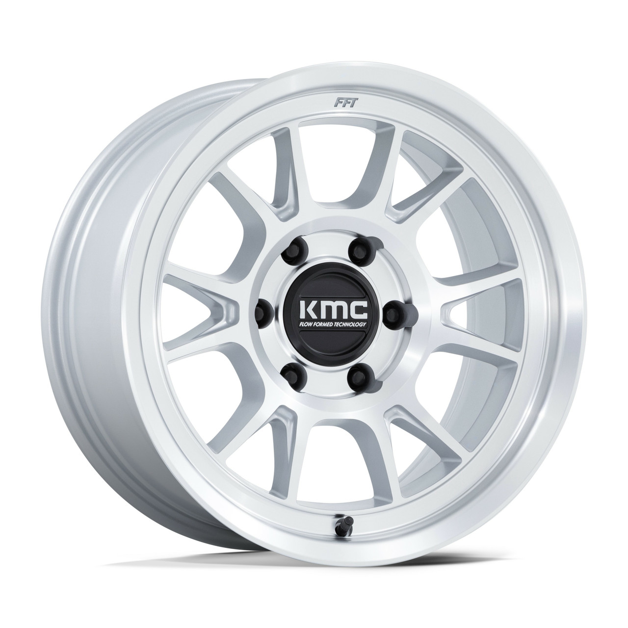 KMC KM729 Range 17x8.5 5x5.0 Gloss Silver With Machined Face Wheel 17" -10mm Rim