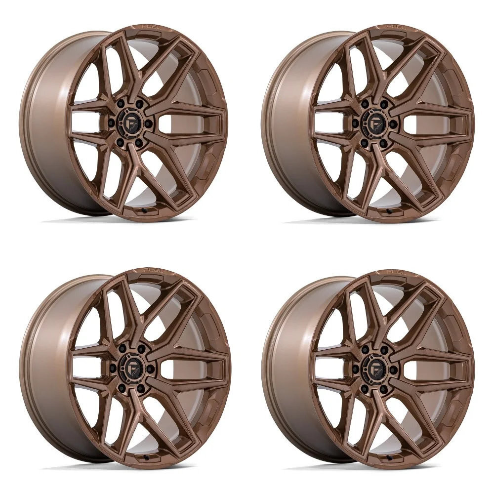 Set 4 17" Fuel Flux FC854 17x9 5x5 -12mm Platinum Bronze Offroad Truck Wheels