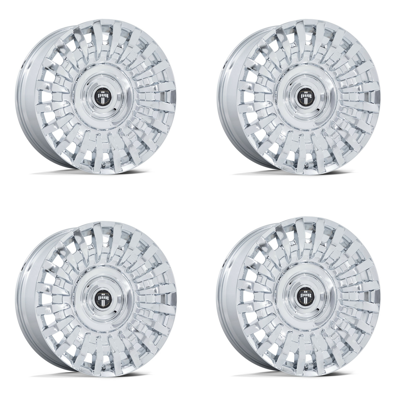 Set 4 DUB DC7272 Honcho 24x9 5x115 5x120 Chrome Wheels 24" 38mm Rims