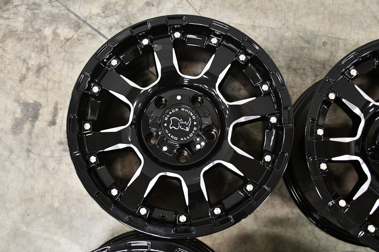 20" Black Rhino Sierra 20x9 8x6.5 Gloss Black w/ Milled Spokes Wheel 12mm Rim