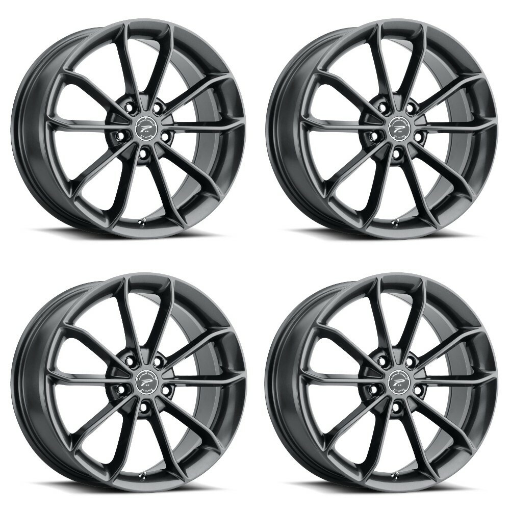 Set 4 16" Platinum 457GN Revelation Gloss Gunmetal Grey 16x7 Wheels 5x4.5 40mm