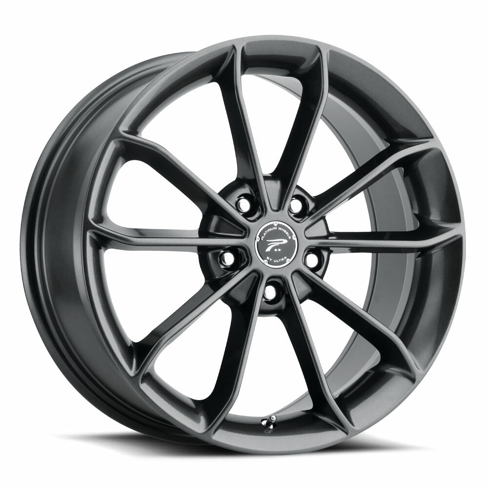 Set 4 16" Platinum 457GN Revelation Gloss Gunmetal Grey 16x7 Wheels 5x4.5 40mm