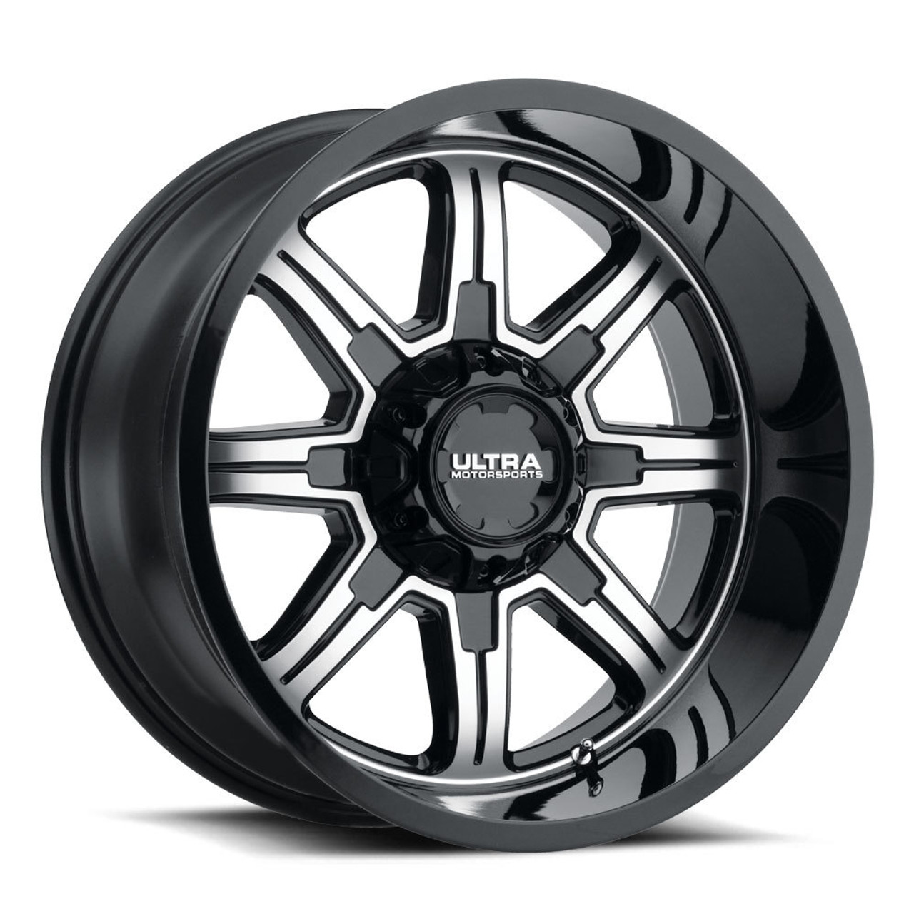 16" Ultra 229U Menace 16x8 6x5.5 Gloss Black Diamond Cut Clear-Coat Wheel 10mm