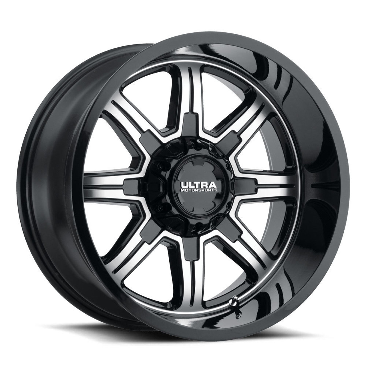 16" Ultra 229U Menace Gloss Black w Diamond Cut Accents 16x8 Wheel 6x5.5 +10mm