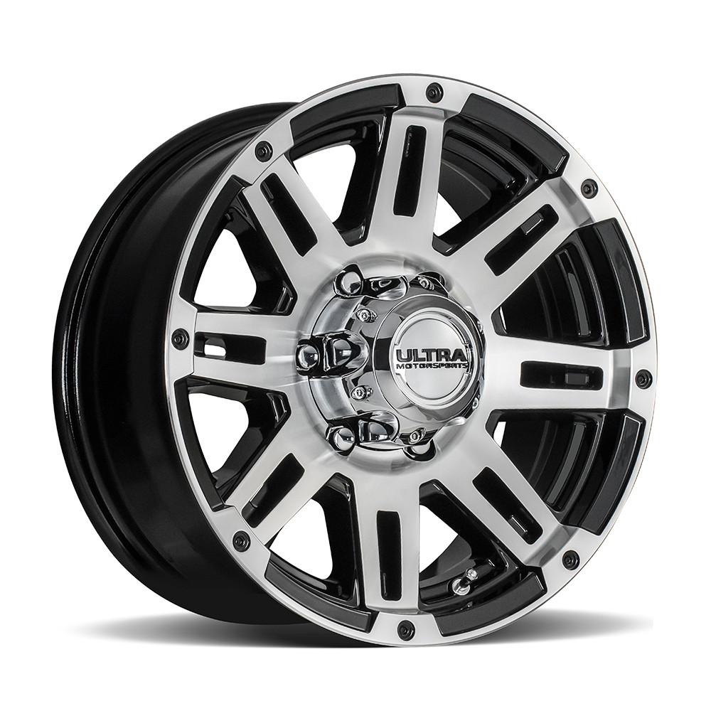 16" Ultra 226U Machine Trailer 16x6.5 6x5.5 Gloss Black Diamond Cut Face 0mm Rim
