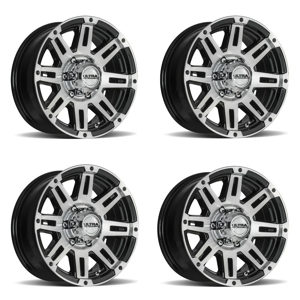Set 4 16" Ultra 226U Machine Trailer  16x6.5 Wheels 6x5.50 +00mm