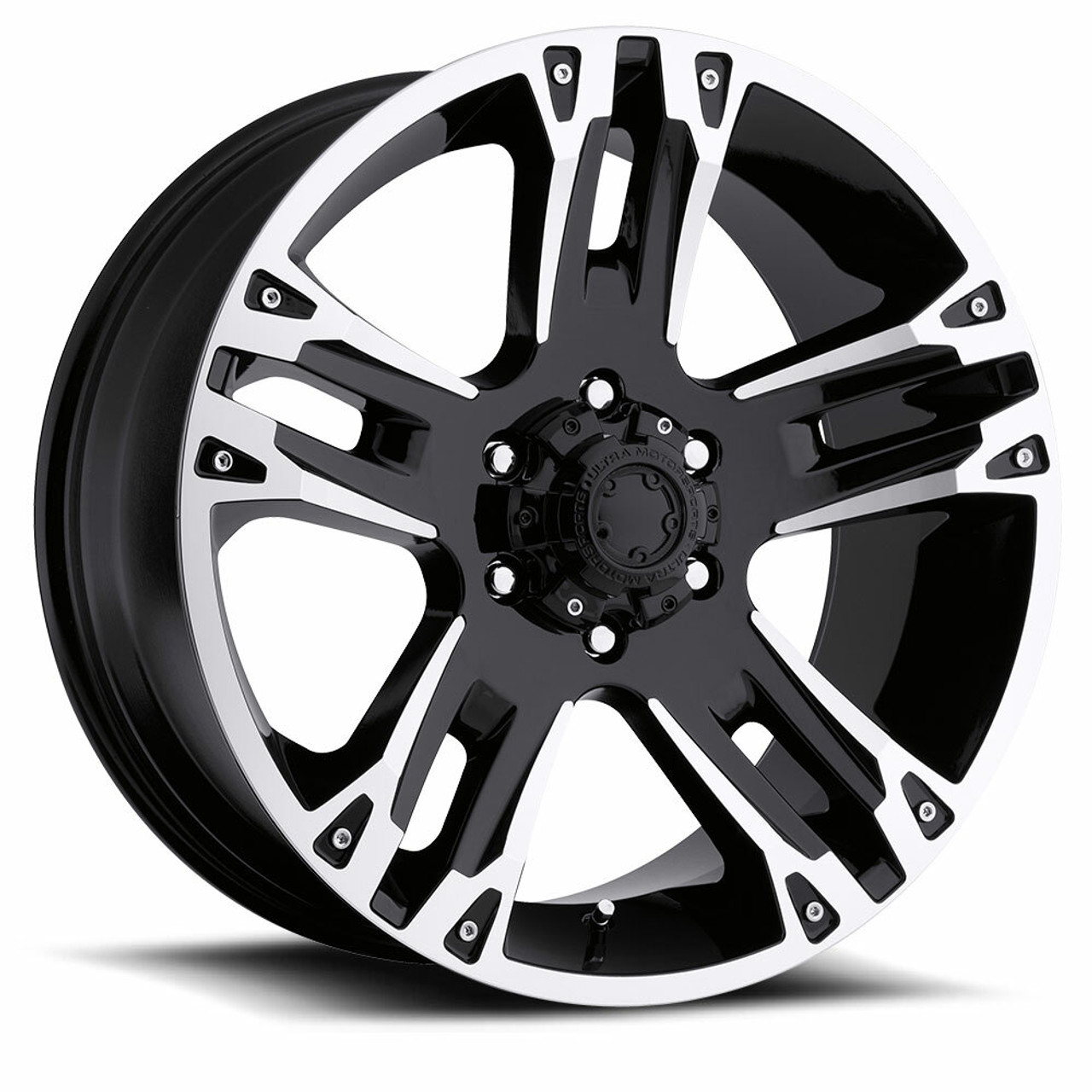 20" Ultra 235B Maverick 20x9 6x5.5 Gloss Black Diamond Cut Clear Coat Wheel 18mm