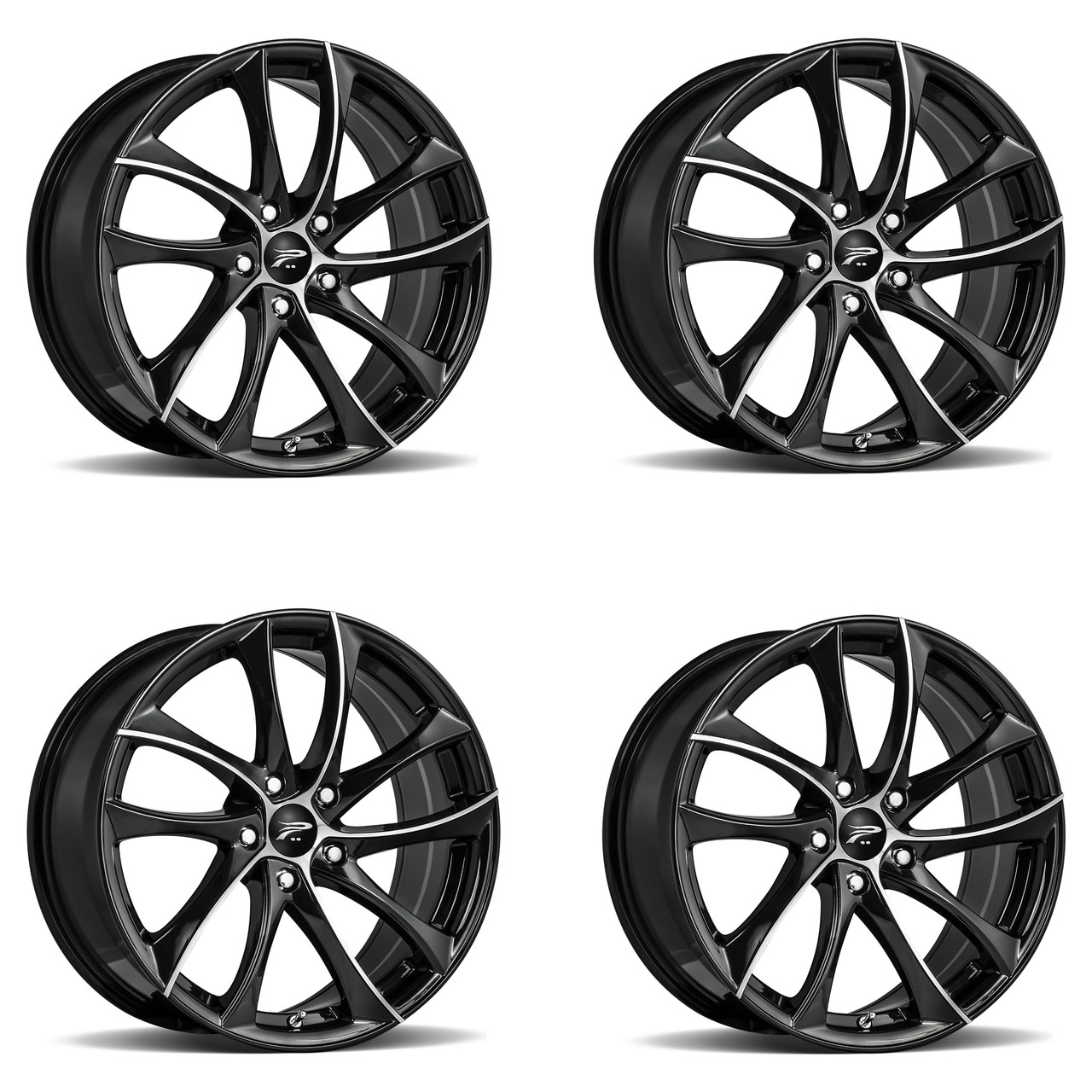 Set 4 18" Platinum 438U Gyro  18x8 Wheels 5x115 +15mm