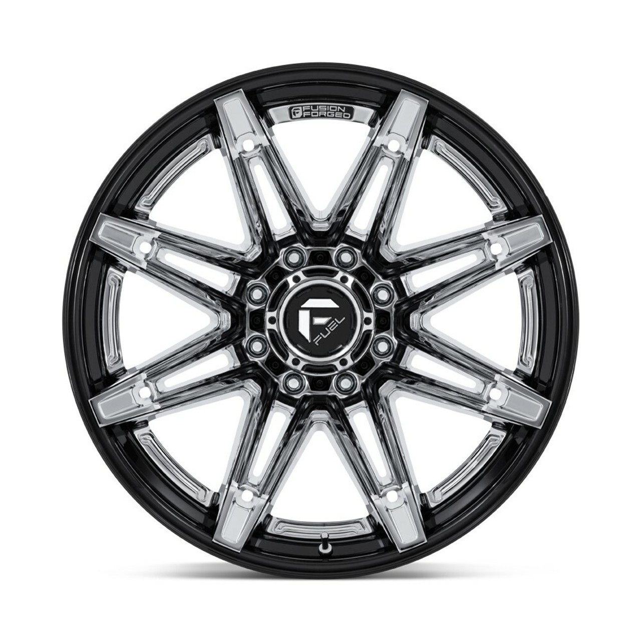 Set 4 Fuel FC401 Brawl 22x10 6x5.5 Chrome Gloss Black Lip Wheels 22" -18mm Rims