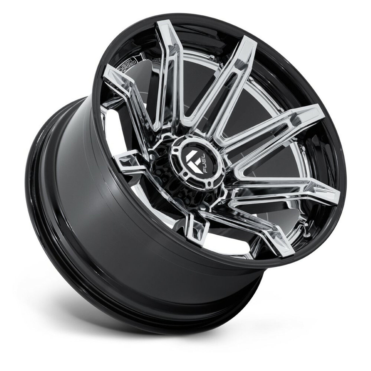 Fuel FC401 Brawl 22x10 6x135 Chrome Gloss Black Lip 22" -18mm For Ford Lincoln