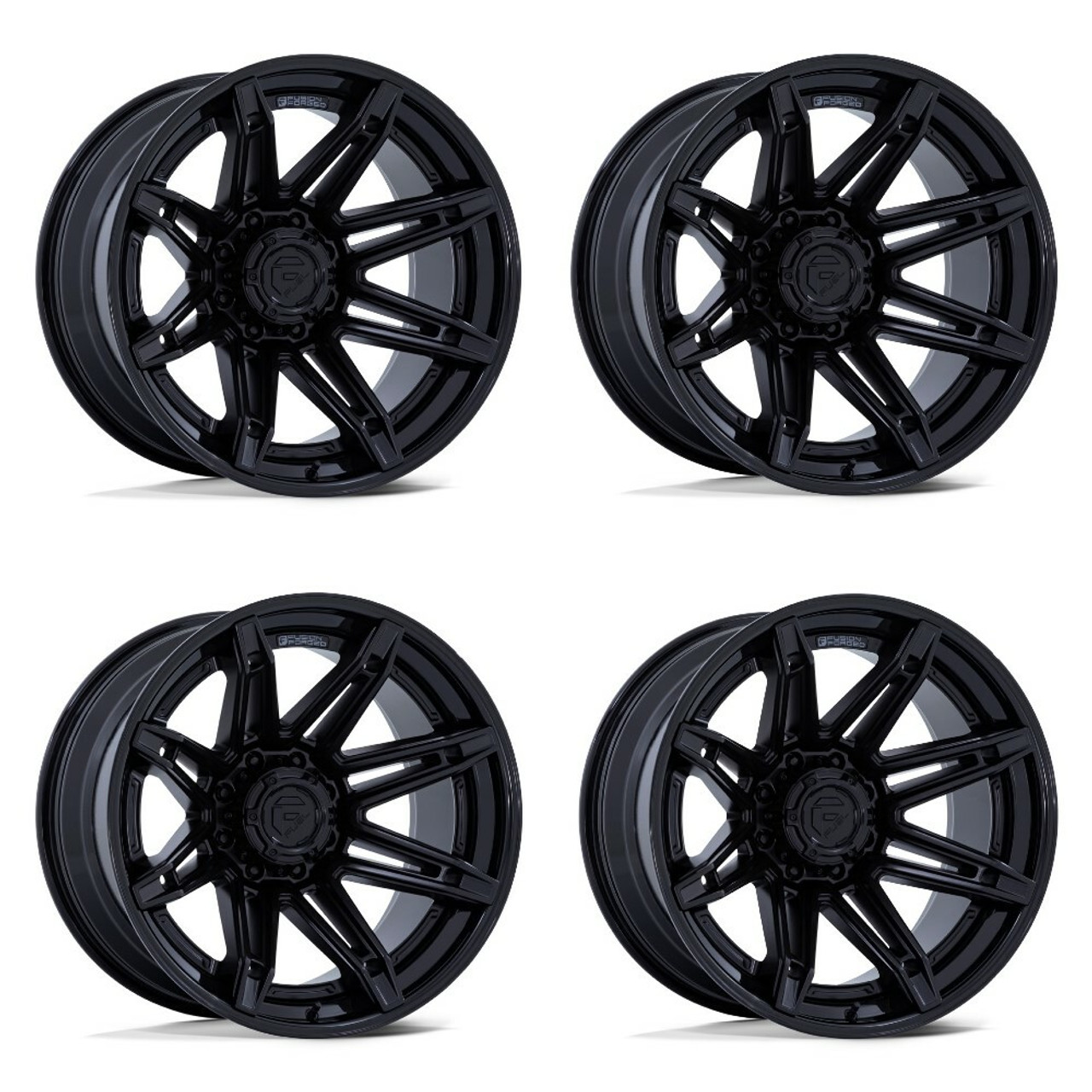 Set 4 Fuel FC401 Brawl 24x12 6x5.5 Matte Black Gloss Black Lip Wheels 24" -44mm