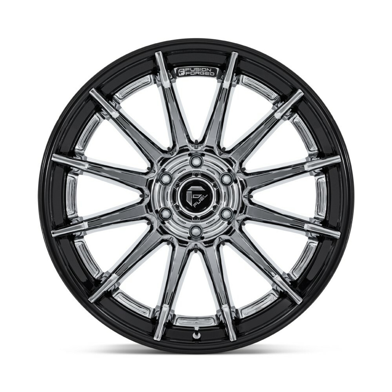 Fuel FC403 Burn 20x10 5x5 Chrome Gloss Black Lip 20" -18mm Lifted For Jeep Wheel