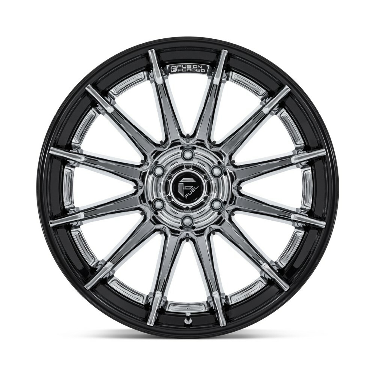 Set 4 Fuel FC403 Burn 22x10 6x5.5 Chrome Gloss Black Lip 22" -18mm Lifted Wheels