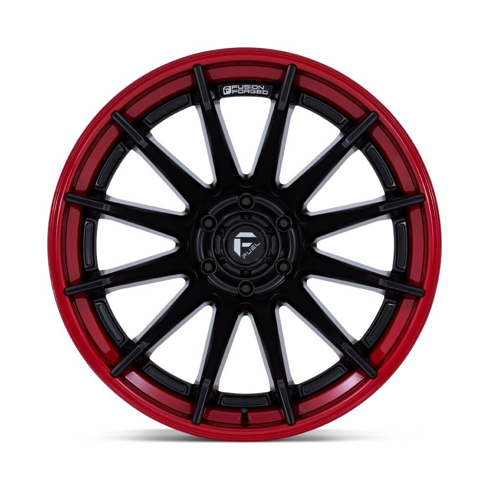 Set 4 Fuel FC403 Burn 22x12 6x5.5 Matte Black Candy Red Lip Wheels 22" -44mm