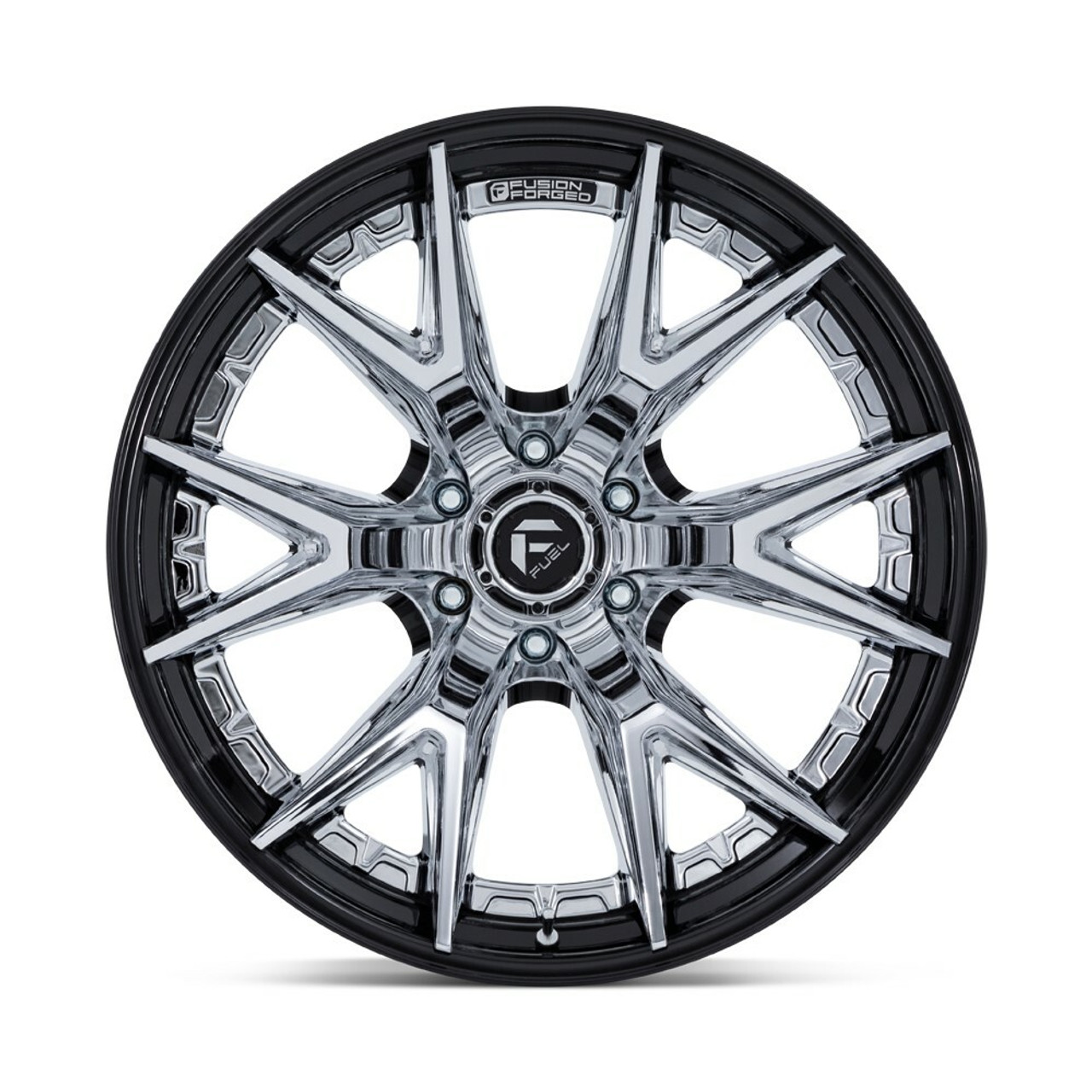 Fuel FC402 Catalyst 22x12 6x135 Chrome Gloss Black Lip 22" -44mm Lifted Wheel