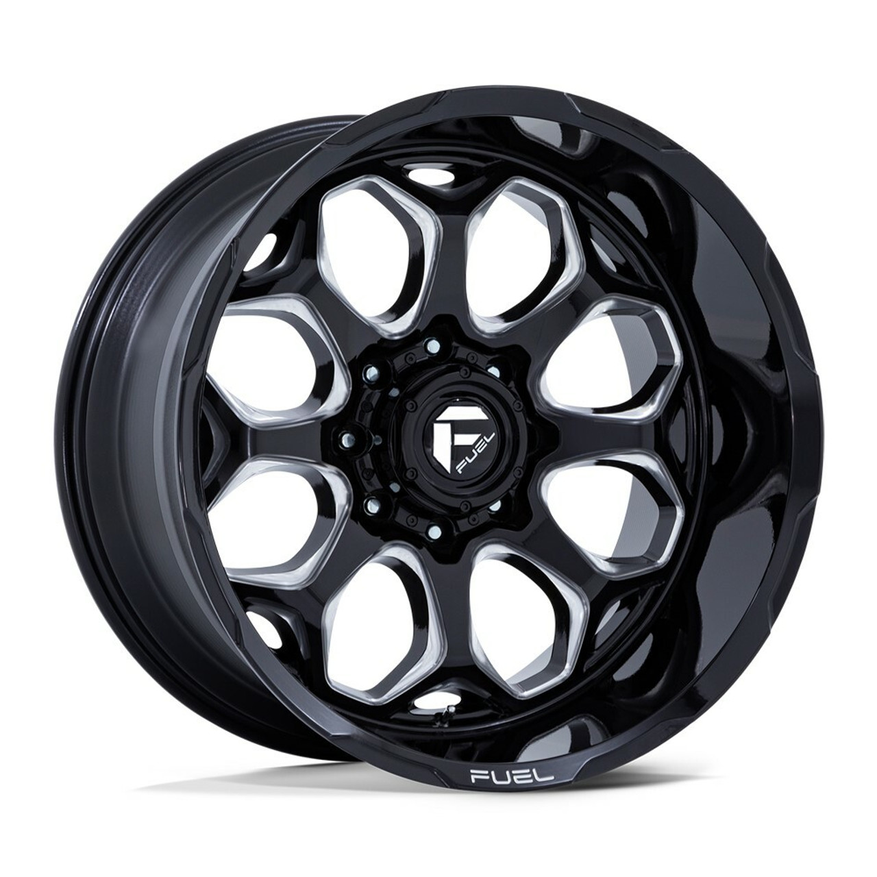 Fuel FC862 Scepter 22x12 8x180 Gloss Black Milled Wheel 22" -44mm For Chevy GMC
