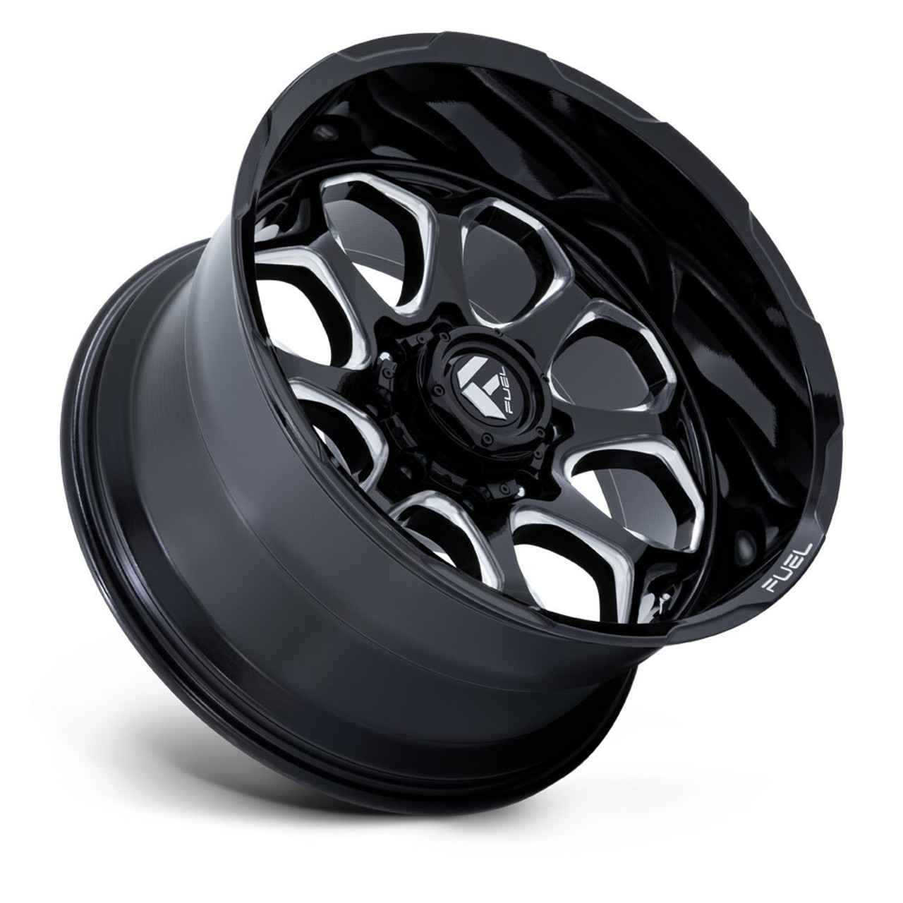 Fuel FC862 Scepter 22x10 6x5.5 Gloss Black Milled 22" -18mm Lifted Truck Wheel